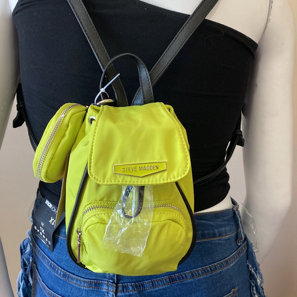 NWT Steve Madden Small Neon Green Mini Backpack
